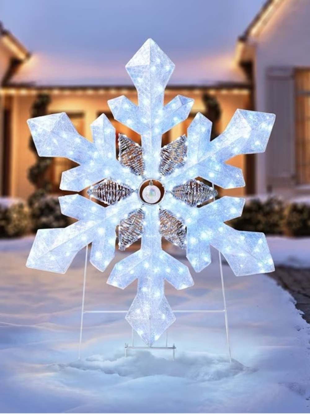 42" Pre-Lit Crystal Iced Snowflake